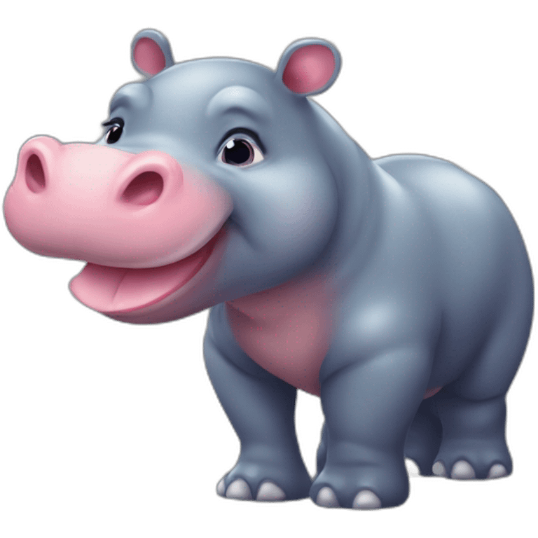 kiss 2 cute hippopotamus emoji