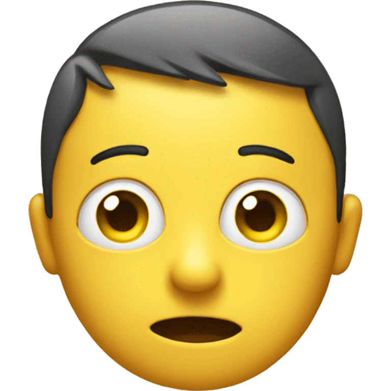 yellow iphone emoji with one eye twitching emoji