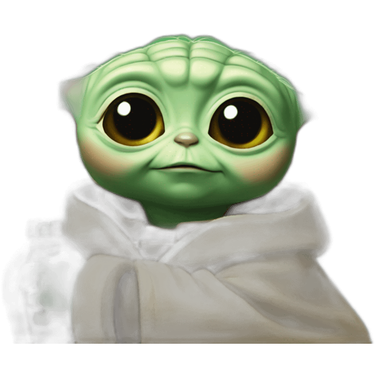 Baby yoda with a beak emoji