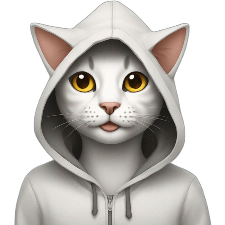 Street cat in a hood emoji