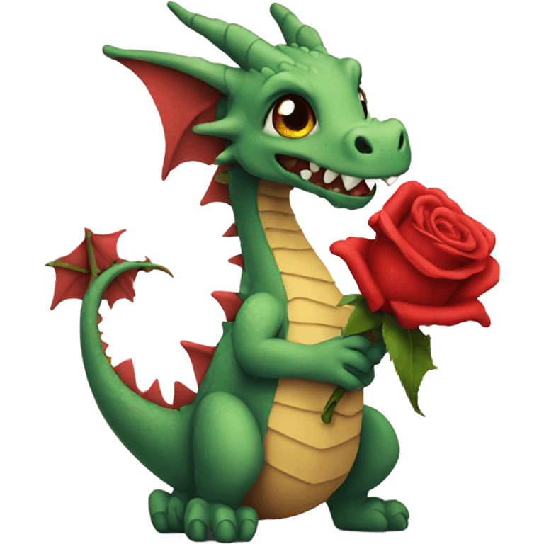 Dragon holding a rose emoji