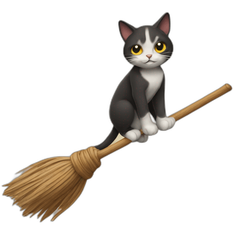 Cat on a broom emoji