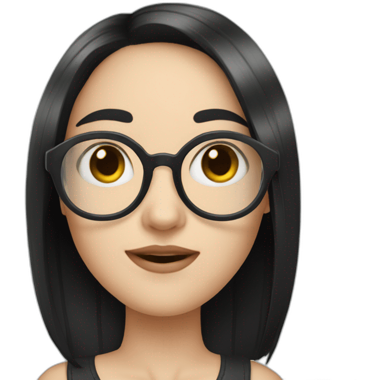 girl with black hair modern glasses pale skin avatar emoji