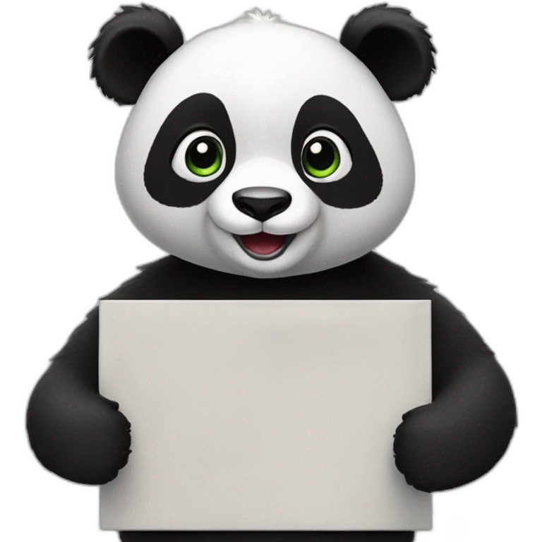 panda giving a presentation chalboard emoji