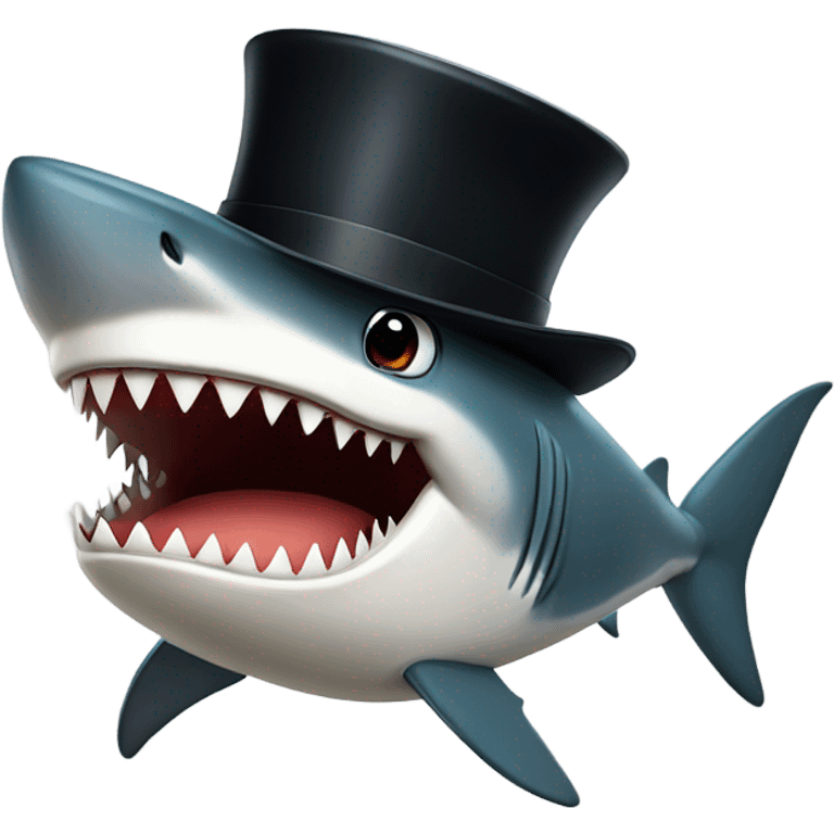 shark with tophat emoji