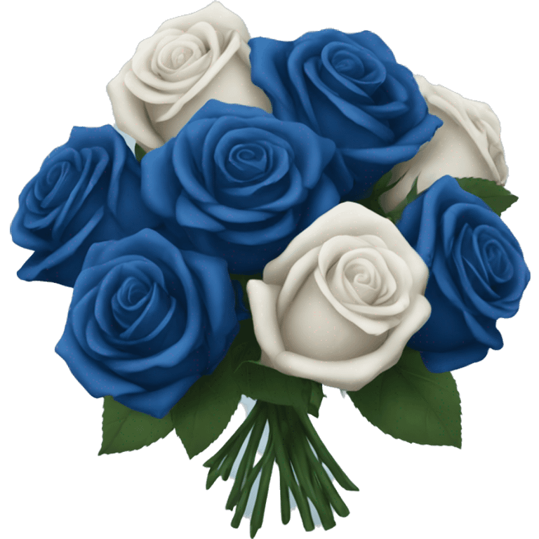 Dark Blue roses bouquet full emoji