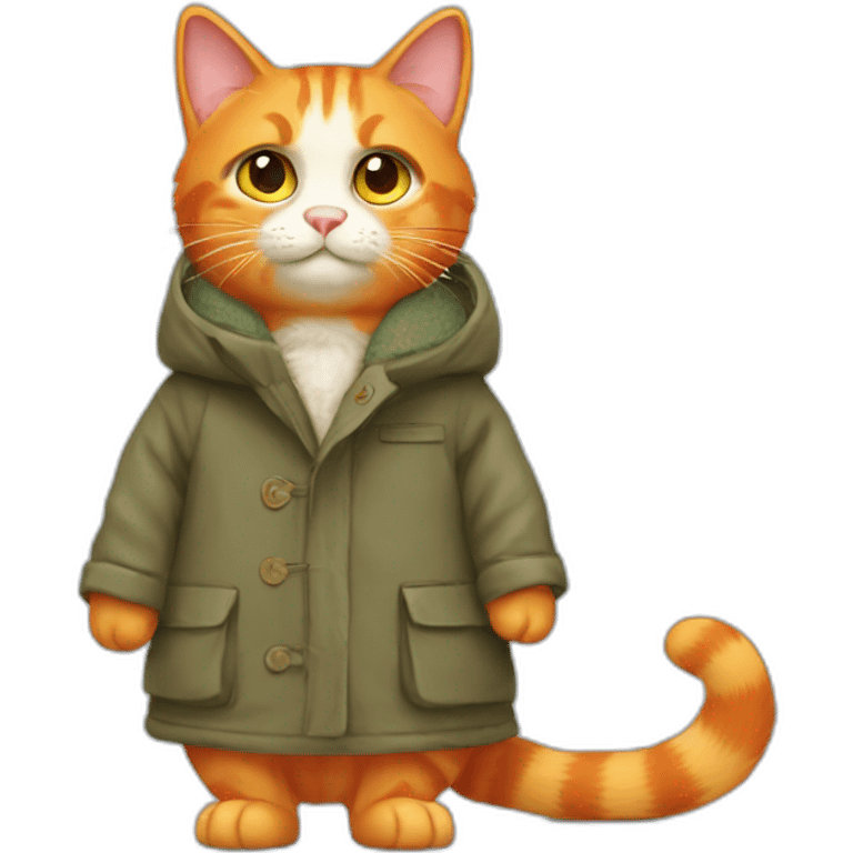 an orange cat wearing a coat emoji