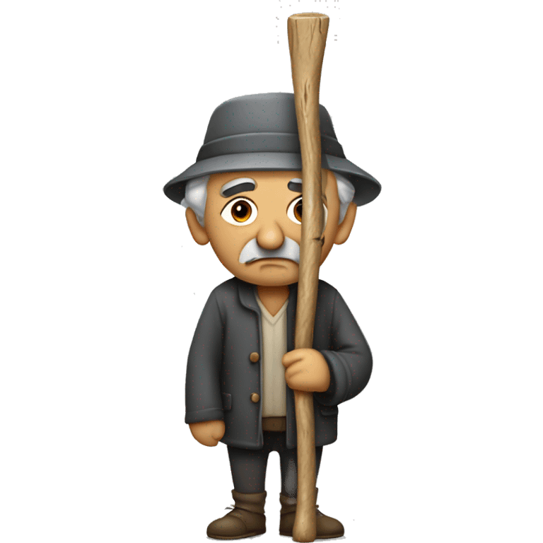 Sad old Turkish man with a stick emoji