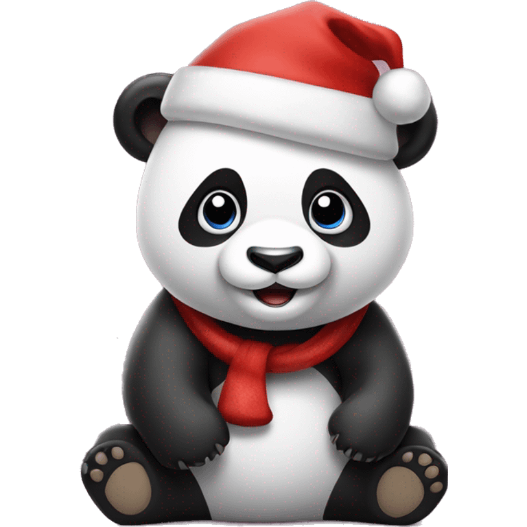 Panda bear with Santa hat emoji