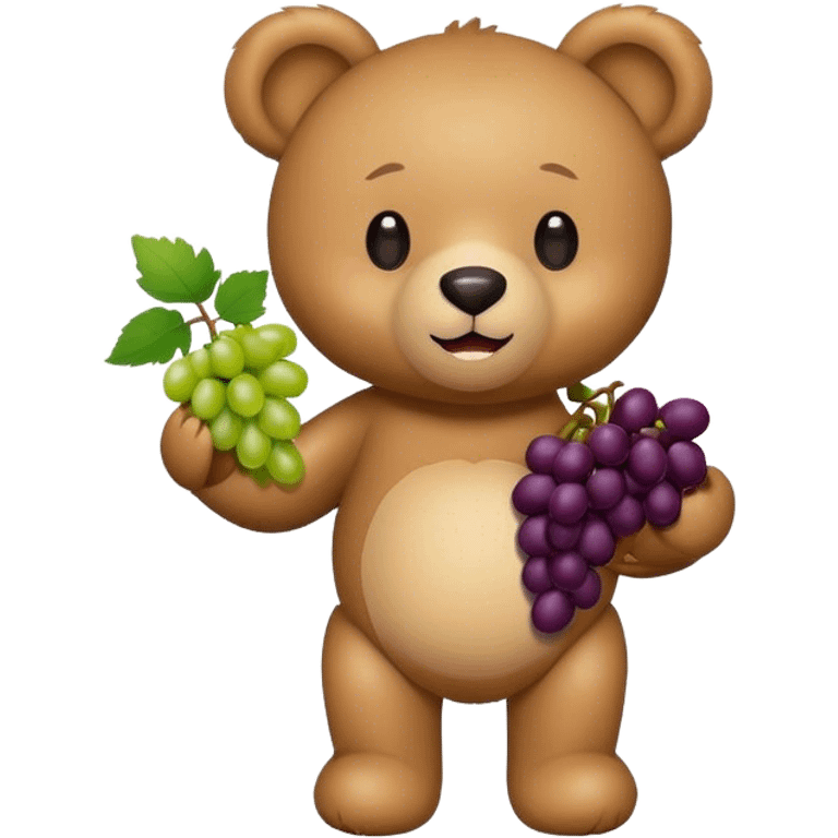 teddy bear with grapes emoji