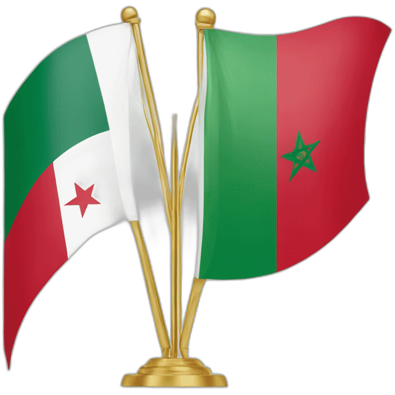 The moroccan flag next to algerian flag emoji