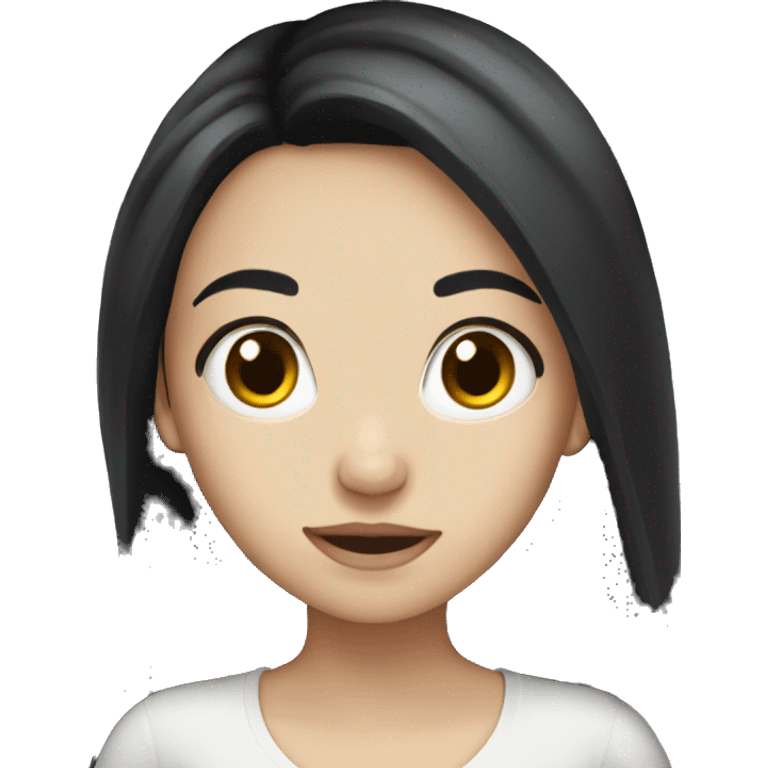 white cutegirl with long black hair emoji