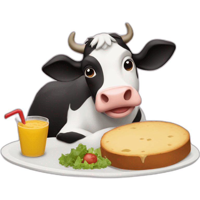 vaca comiendo pasto emoji