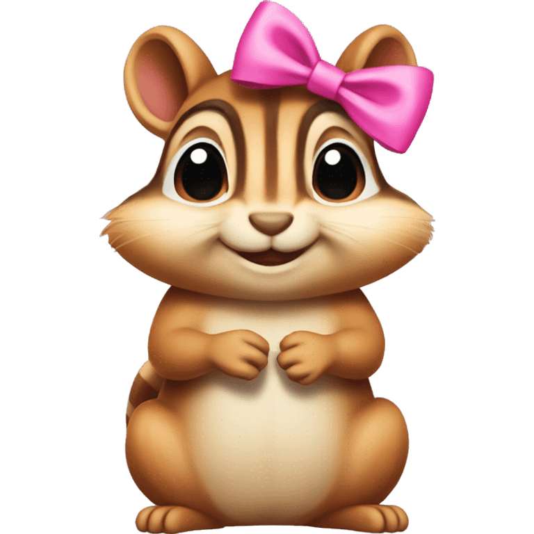 Chipmunk with pink bow emoji