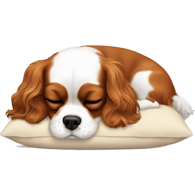 king charles spaniel dog sleeping in a pillow  emoji