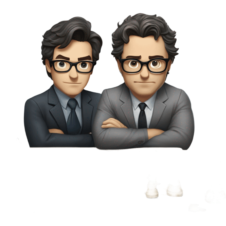 Bruce Wayne and Bruce Banner playing Chess emoji