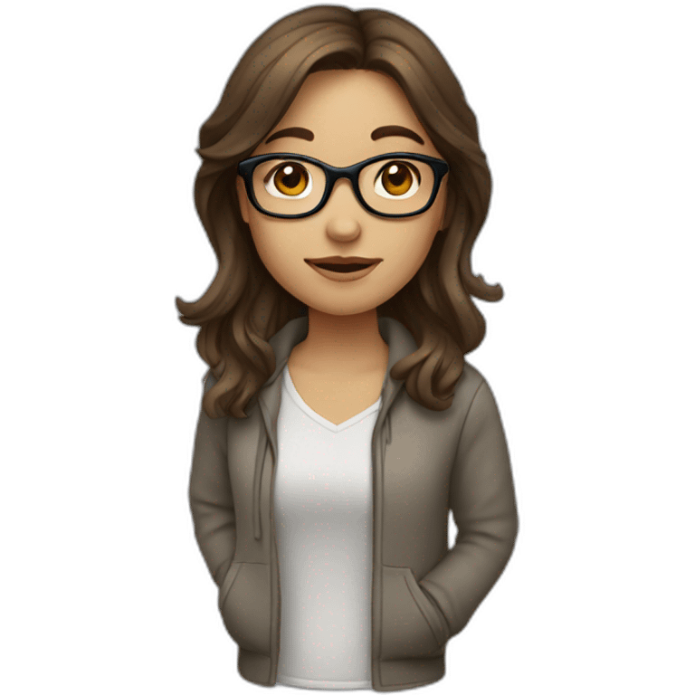 girl with brown hair and glasses  emoji