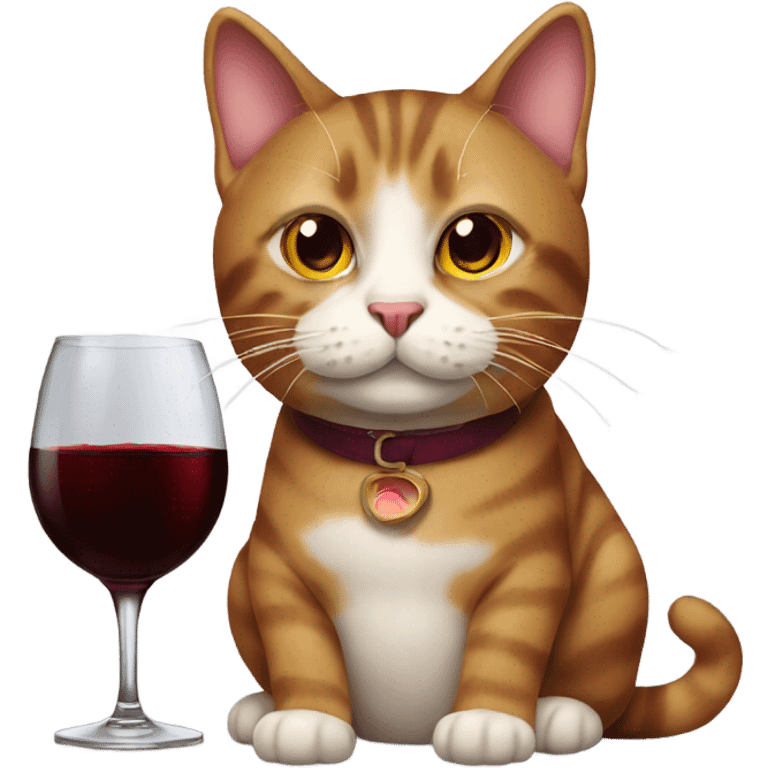 cat red wine emoji