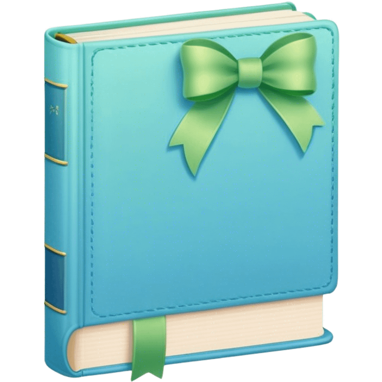 Book blue soft pastel with green ribbon  emoji