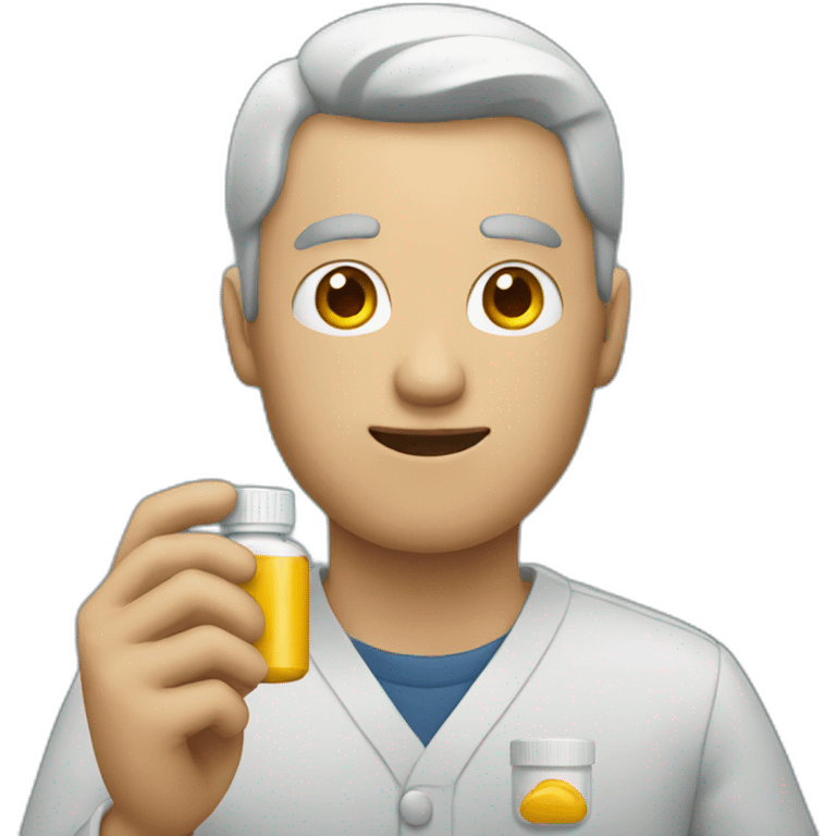 Man holding medicine emoji