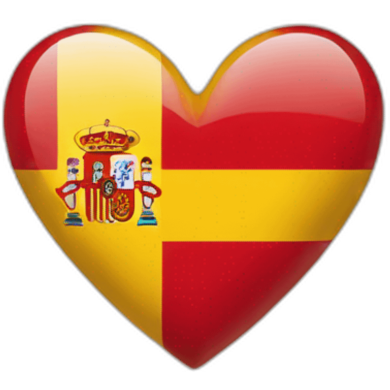 spain flag colors inside a heart emoji