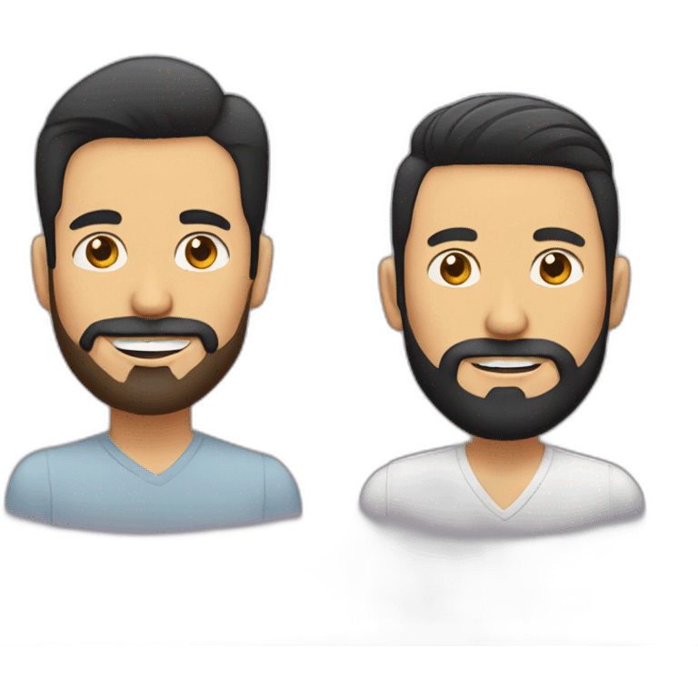 a colombian with a beard and a vietnamese gay couple emoji