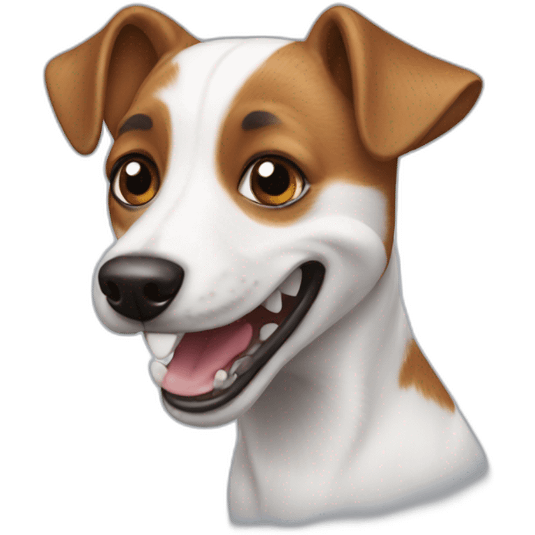 Jack Russell dog showing its teeth emoji