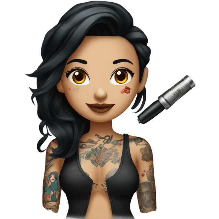 Female tattoo artist with black hair  emoji