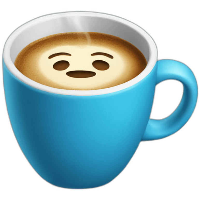 hot coffee in a blue cup emoji