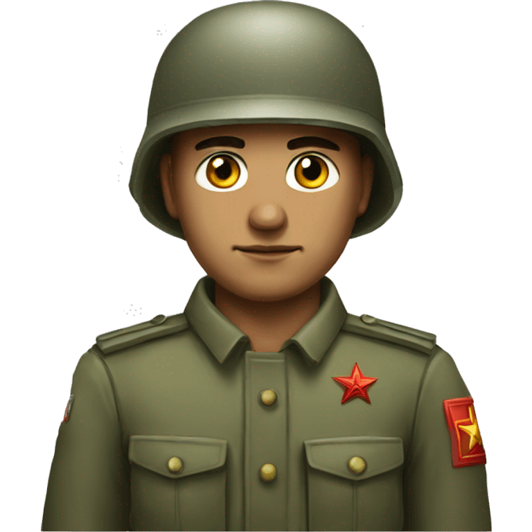 realistic ussr soldier serious with military takes emoji