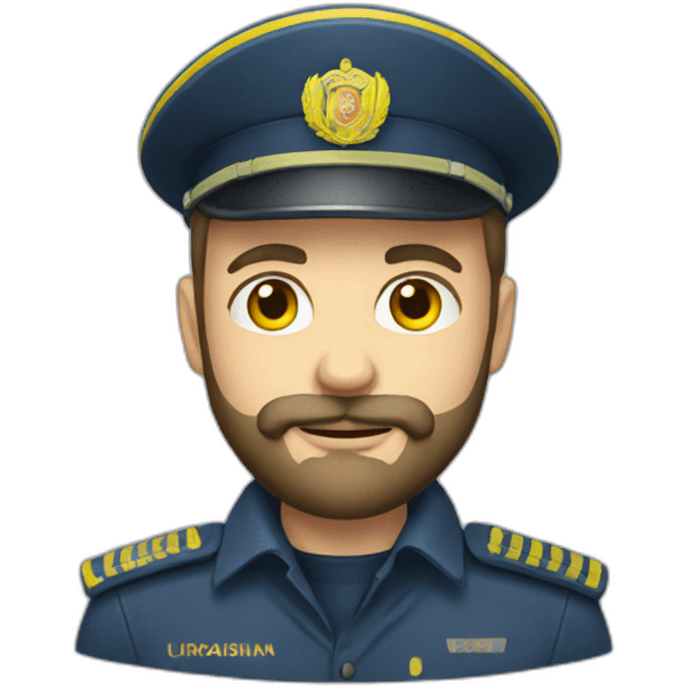 Ukrainian policeman with a beard emoji