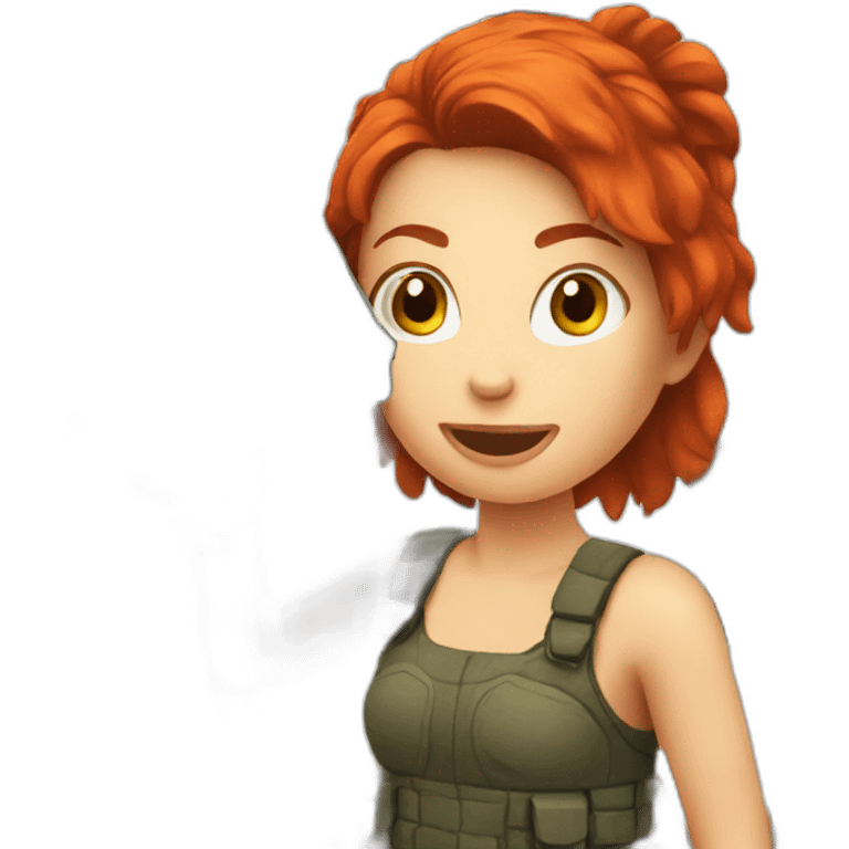 Red-haired girl with a gun emoji