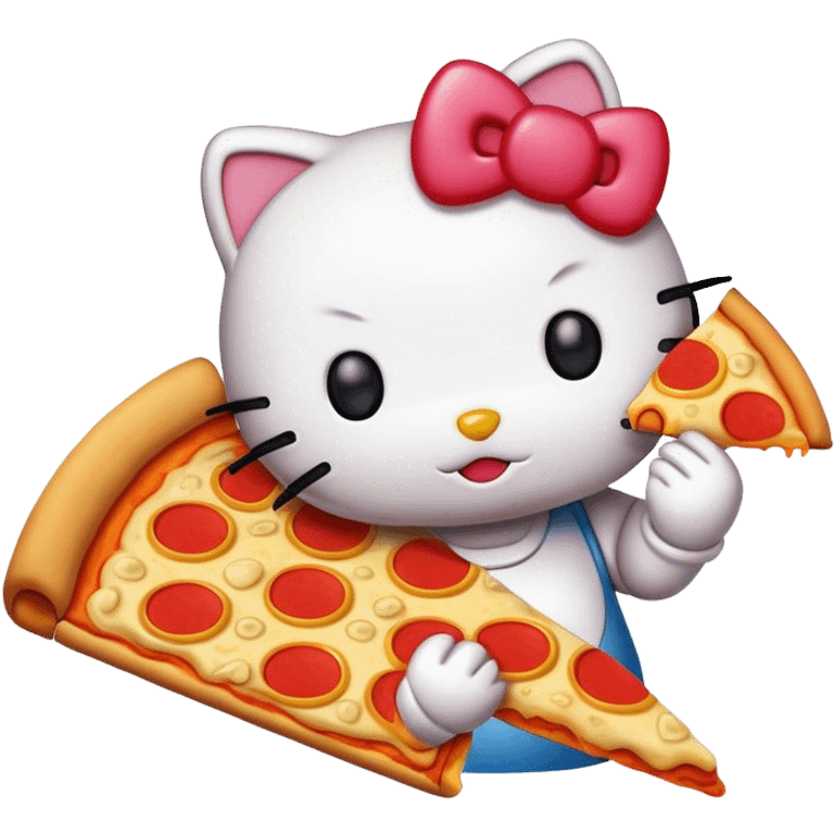 Hello kitty eating pizza  emoji