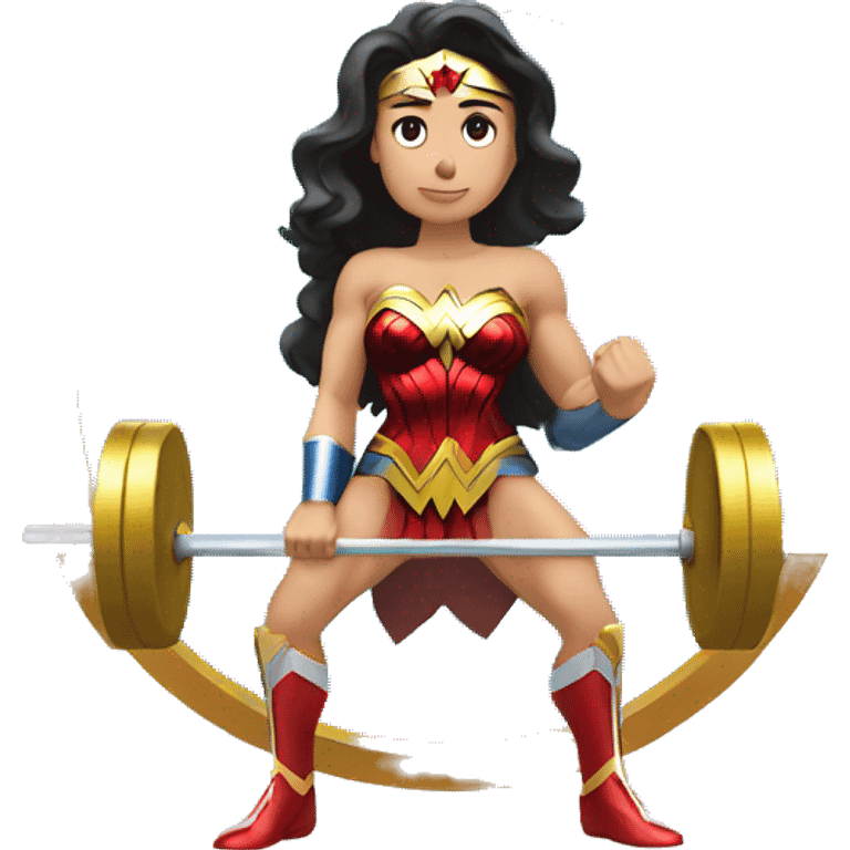 wonder woman lifting a weight emoji