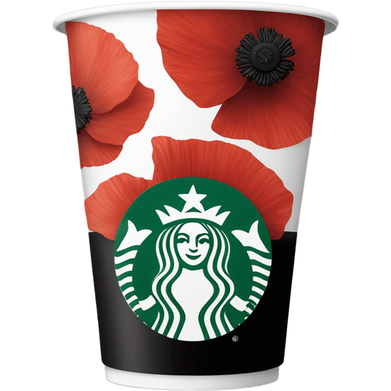 Poppy on a Starbucks cup.  emoji