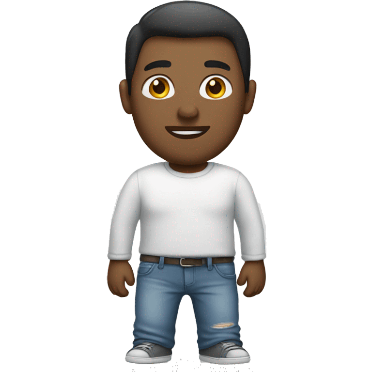 guy wearing blue jeans and grey shirt with white longsleeve undershort emoji