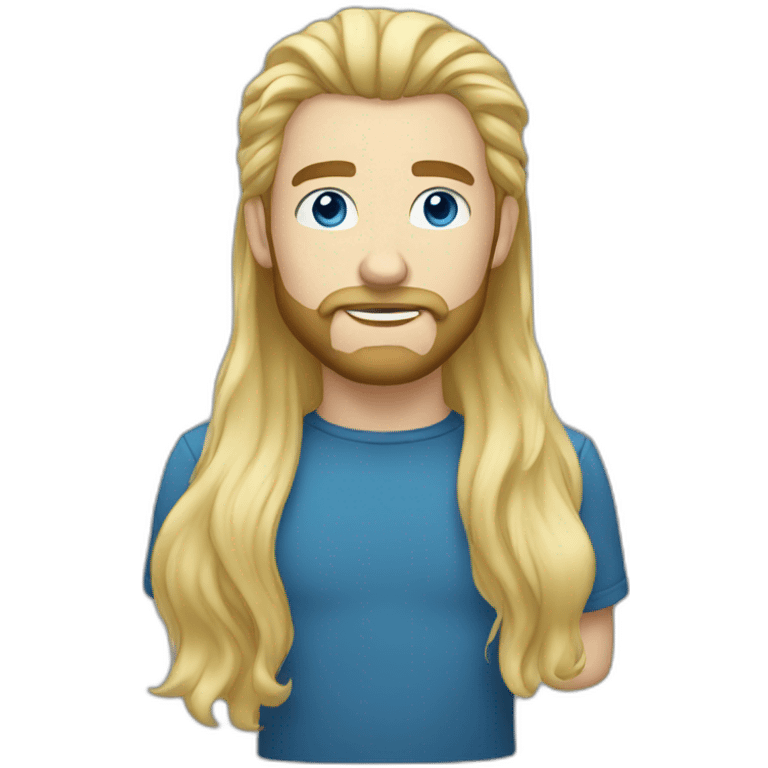 man,blonde,blue eyes,long hair,beard emoji