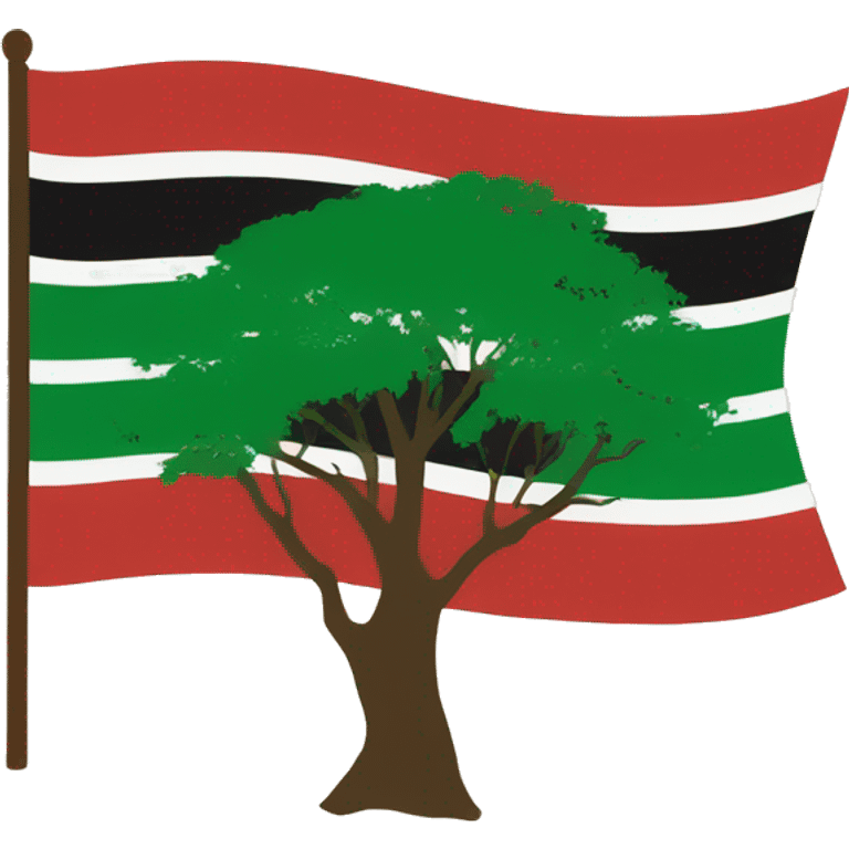 African style flag with tree silhouette emoji