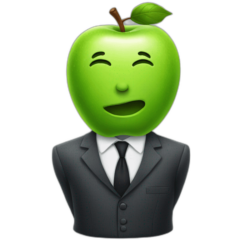 apple wearing suit and tie emoji