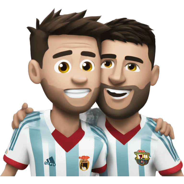 messi being passionate with ronaldo emoji