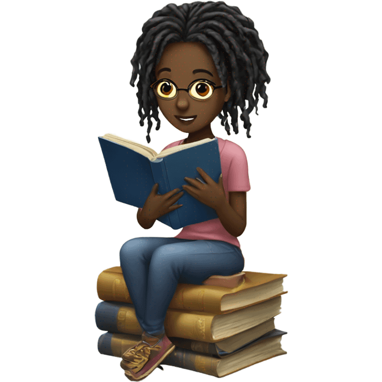 Mirco locs black girl reading emoji