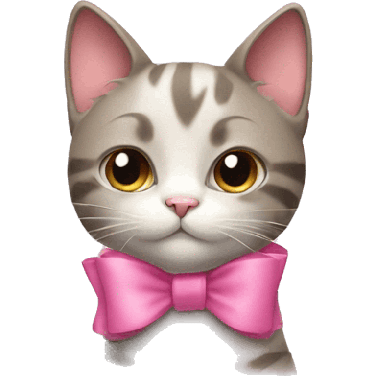 Cat with pink bow emoji