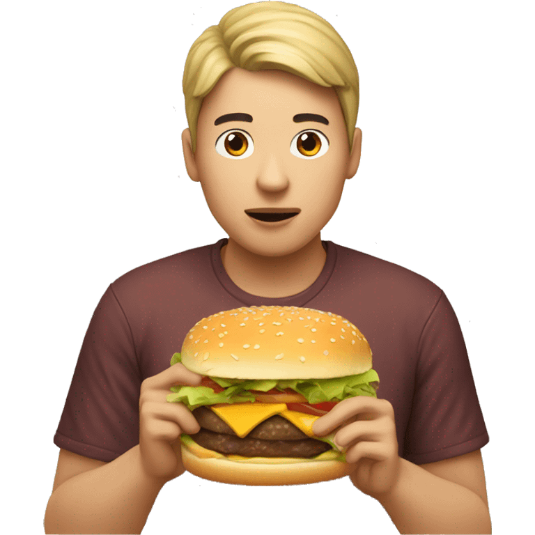 chineese guy eating a burger  emoji