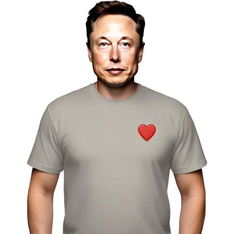 Elon musk wearing a T shirt with “I ❤️ MARS” on the front emoji