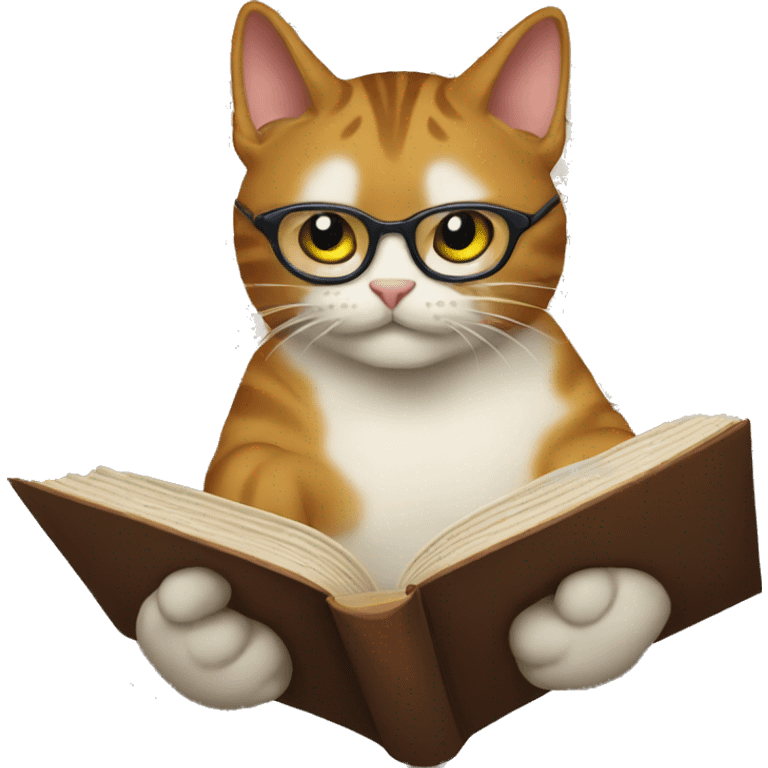 Cat reading a book emoji