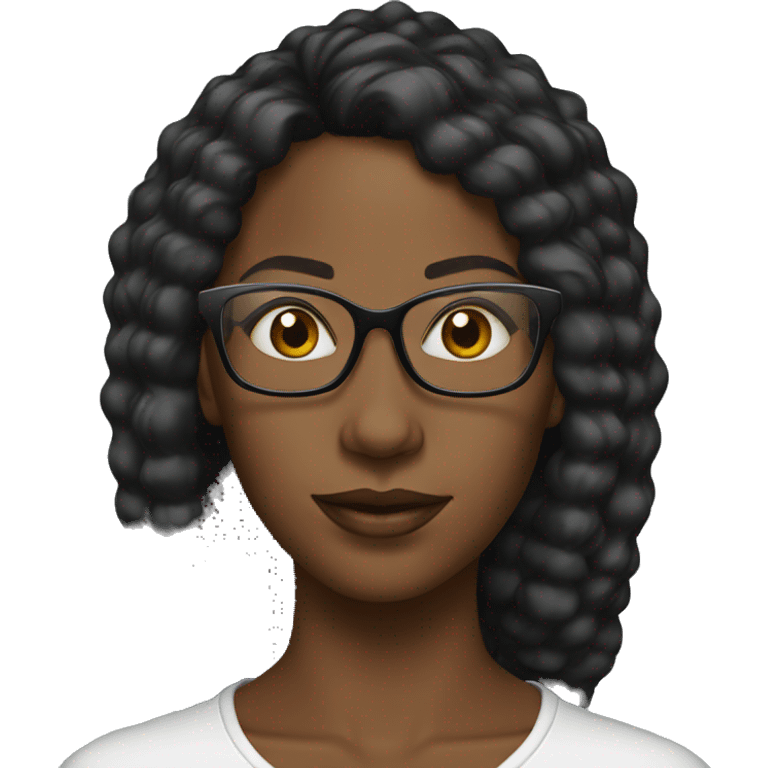 black women square glasses emoji