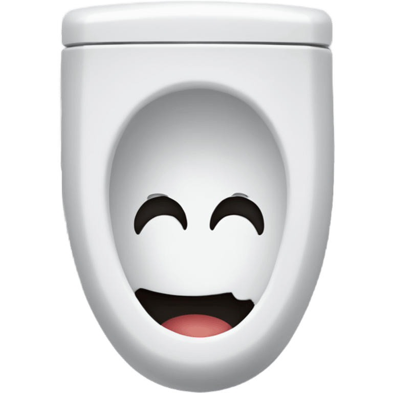 A smiling face inside of a toilet bowl emoji