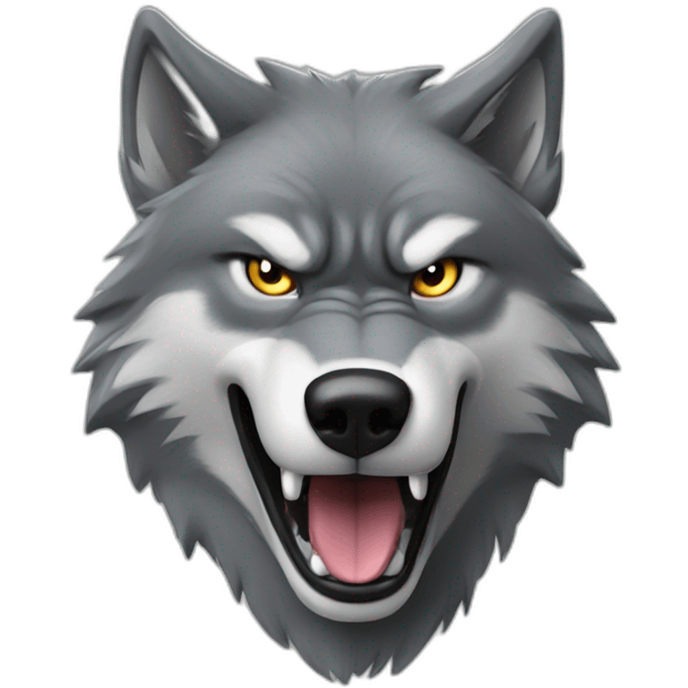 wolf grey big hungry angry emoji