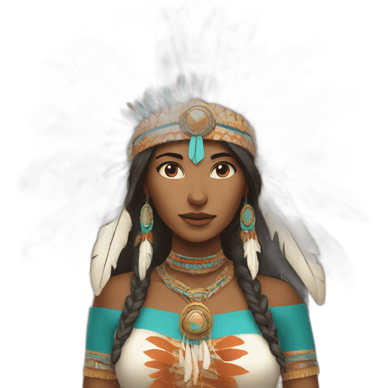 woman wearing indian headdress emoji