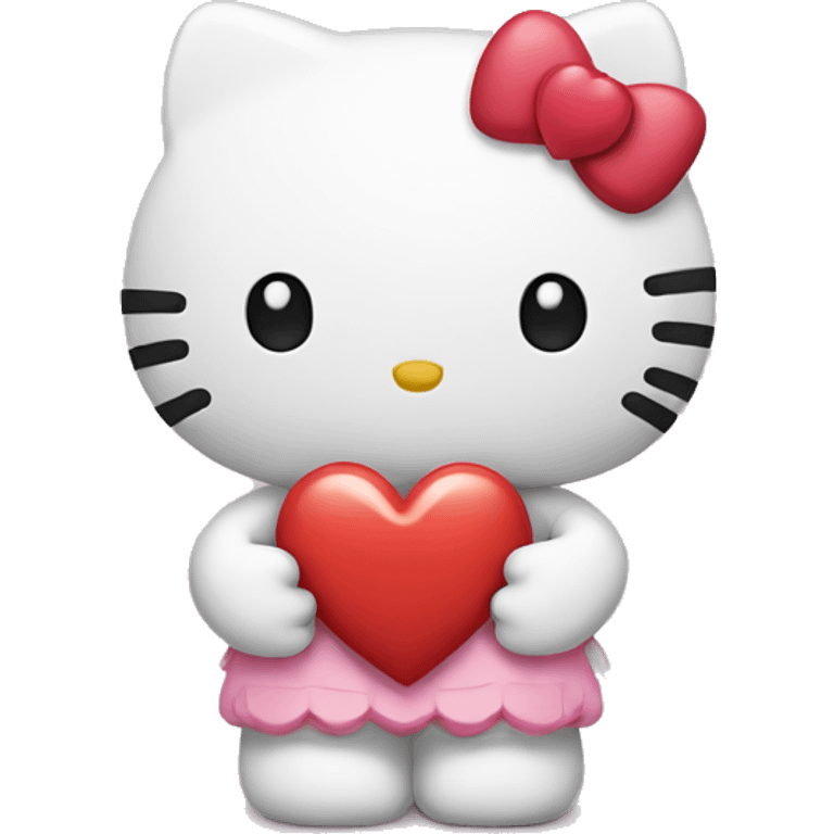 hello kitty holding heart  emoji